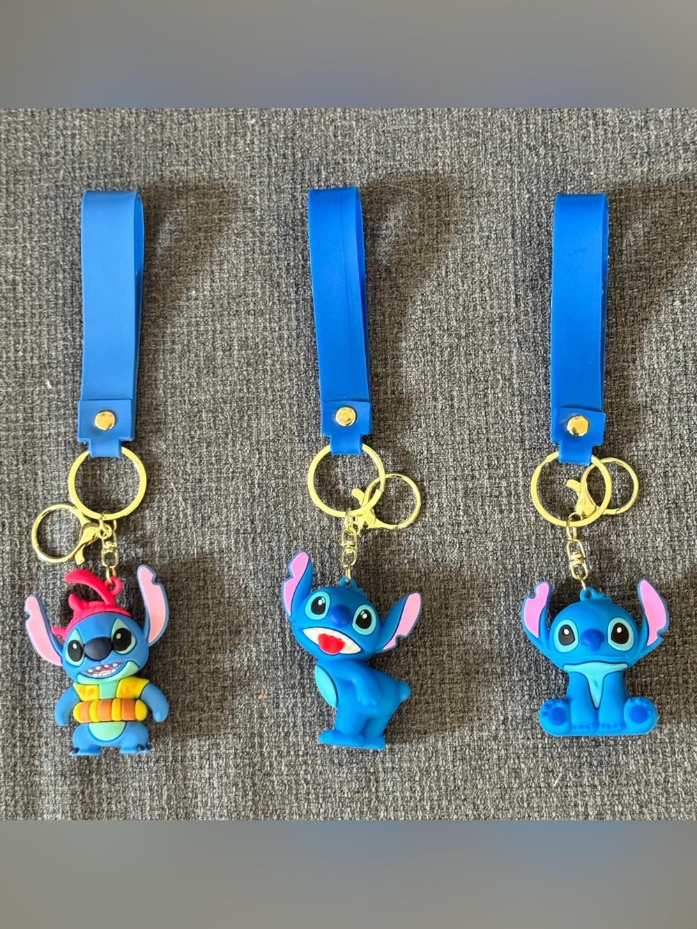 Blue Cartoon Character Silicone Wristlet Keychain Bag Charm (1) Choose Style